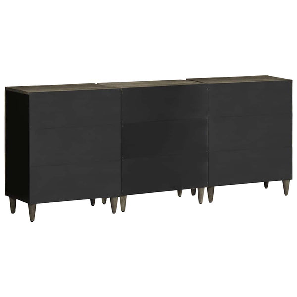 vidaXL 3-pc. Sideboard Set Light Grey 60x33.5x75 cm Solid Mango Wood