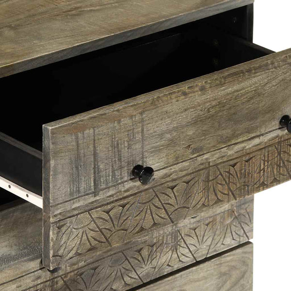 vidaXL 3-pc. Sideboard Set Light Grey 60x33.5x75 cm Solid Mango Wood