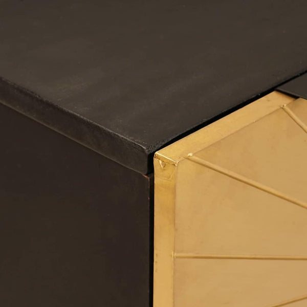 vidaXL Sideboard 2 pcs Black and Gold 60 x 33 x 75 cm