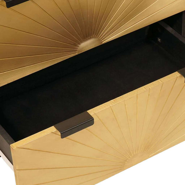 vidaXL Sideboard 2 pcs Black and Gold 60 x 33 x 75 cm