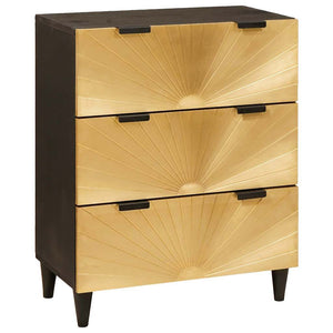 vidaXL Sideboard 2 pcs Black and Gold 60 x 33 x 75 cm