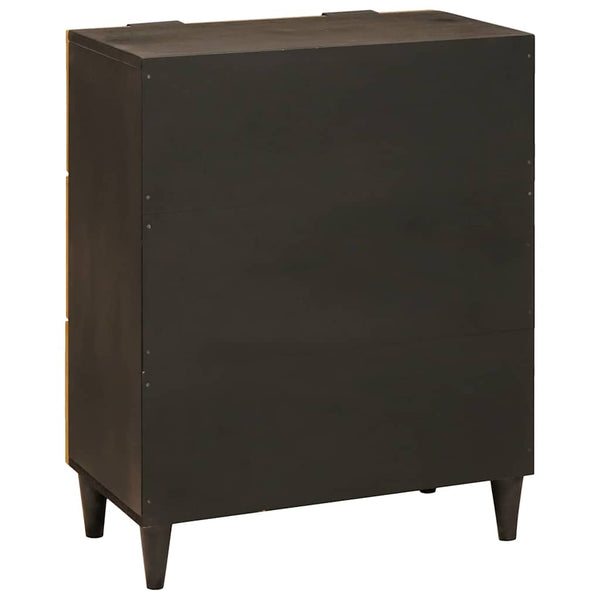 vidaXL Sideboard 2 pcs Black and Gold 60 x 33 x 75 cm