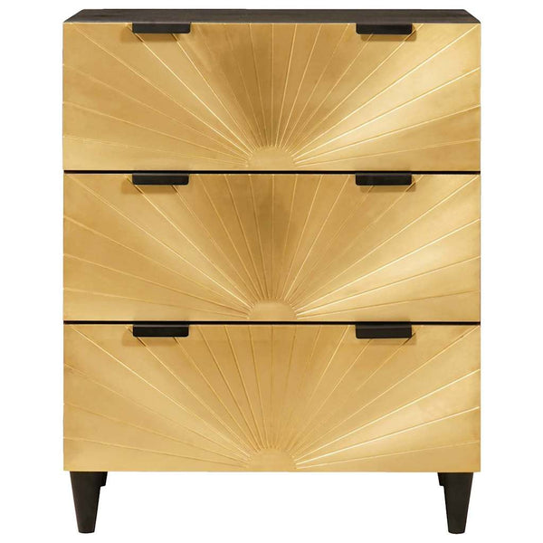 vidaXL Sideboard 2 pcs Black and Gold 60 x 33 x 75 cm