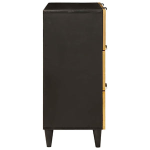 vidaXL Sideboard 2 pcs Black and Gold 60 x 33 x 75 cm