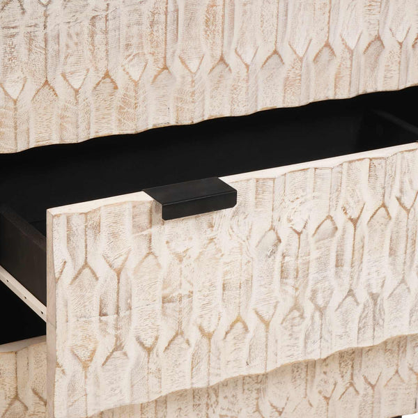 vidaXL Sideboard 2 pcs White Washed Finish 60 x 33 x 75 cm