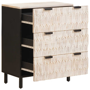 vidaXL Sideboard 2 pcs White Washed Finish 60 x 33 x 75 cm