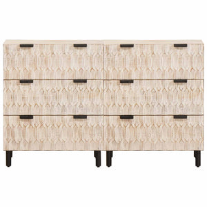 vidaXL Sideboard 2 pcs White Washed Finish 60 x 33 x 75 cm
