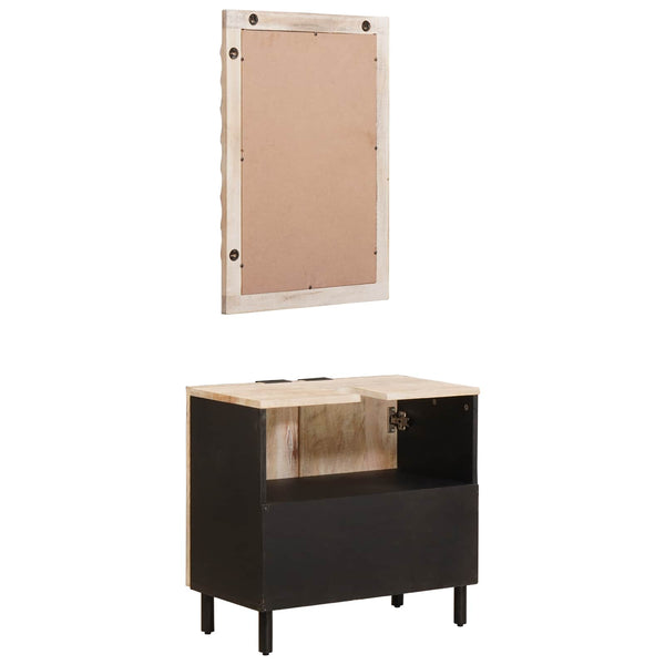 vidaXL Bathroom Sets White Washed Finish Solid Mango Wood