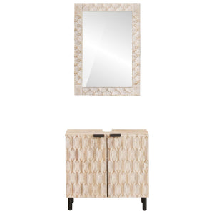 vidaXL Bathroom Sets White Washed Finish Solid Mango Wood