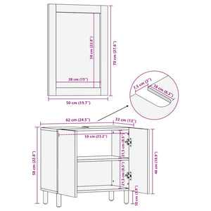 vidaXL Bathroom Sets White Washed Finish Solid Mango Wood
