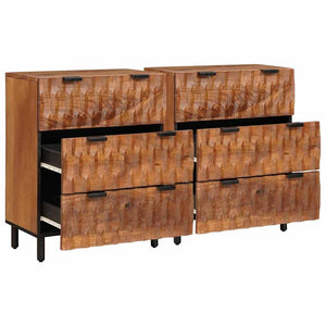 vidaXL Sideboard 2 pcs Acacia Brown Finish 60 x 33 x 75 cm