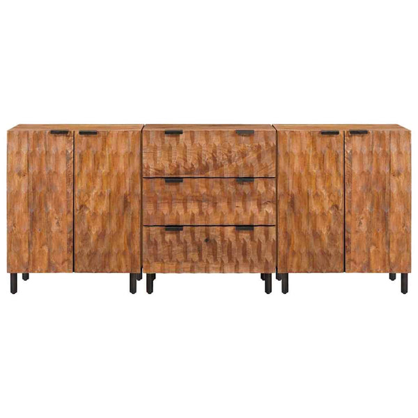 vidaXL Sideboard 3 pcs Acacia Brown Finish 60 x 33 x 75 cm