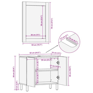 vidaXL Bathroom Sets 2 pcs Acacia Brown Winish Solid Mango Wood