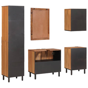 vidaXL Bathroom Set 5 pcs Acacia Brown Winish Solid Mango Wood