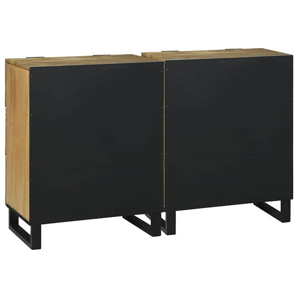 vidaXL Sideboard Set 2 pcs Natural 60 x 33.5 x 75 cm Solid Mango Wood