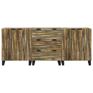 vidaXL Bathroom Furniture Set with Drawers 3 pcs Brown Engineered Wood