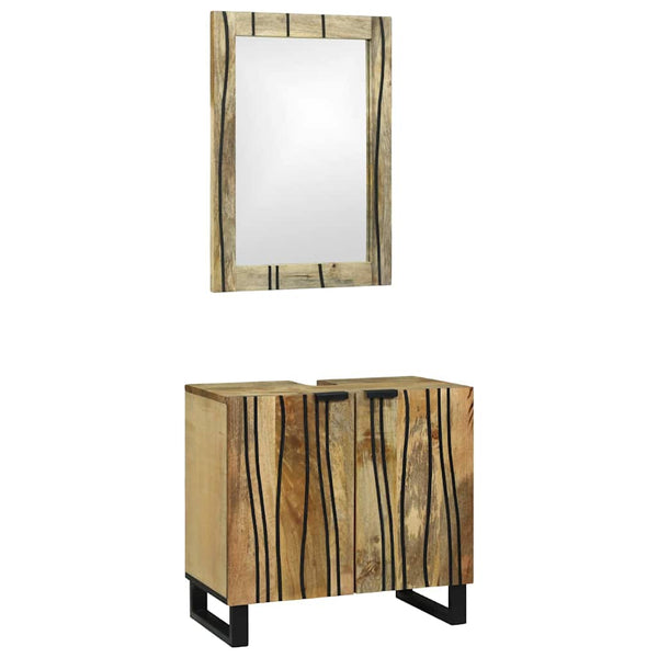 vidaXL Bathroom Furniture Set with Door Shelf 2 pcs Brown Engineered Wood