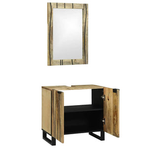 vidaXL Bathroom Furniture Set with Door Shelf 2 pcs Brown Engineered Wood