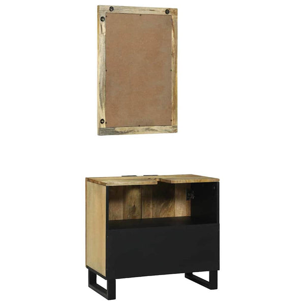 vidaXL Bathroom Furniture Set with Door Shelf 2 pcs Brown Engineered Wood