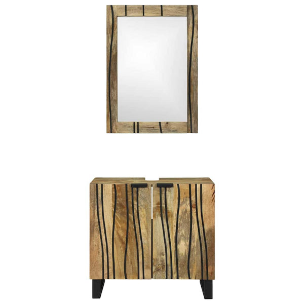 vidaXL Bathroom Furniture Set with Door Shelf 2 pcs Brown Engineered Wood