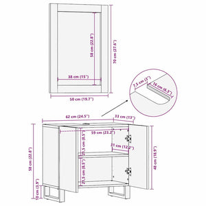 vidaXL Bathroom Furniture Set with Door Shelf 2 pcs Brown Engineered Wood