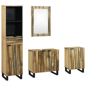 vidaXL Bathroom Furniture Set with Drawers 4 pcs Brown Engineered Wood