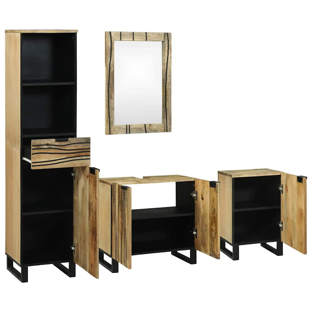 vidaXL Bathroom Furniture Set with Drawers 4 pcs Brown Engineered Wood
