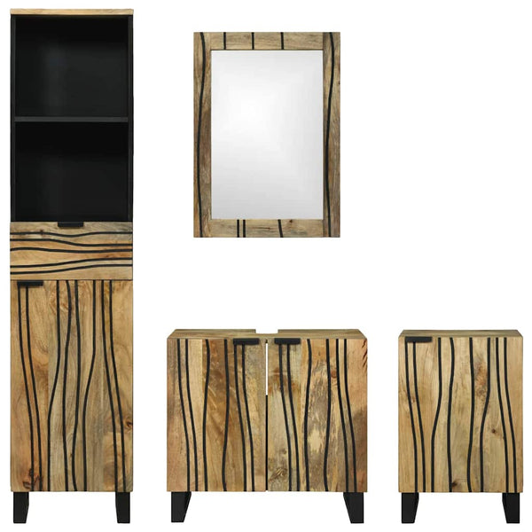 vidaXL Bathroom Furniture Set with Drawers 4 pcs Brown Engineered Wood