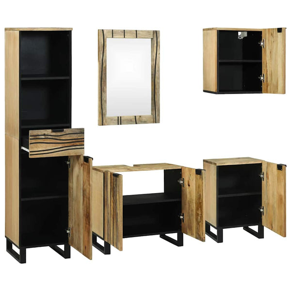 vidaXL Bathroom Furniture Set with Drawers 5 pcs Brown Engineered Wood
