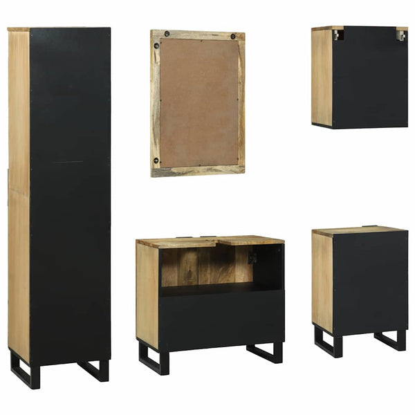 vidaXL Bathroom Furniture Set with Drawers 5 pcs Brown Engineered Wood