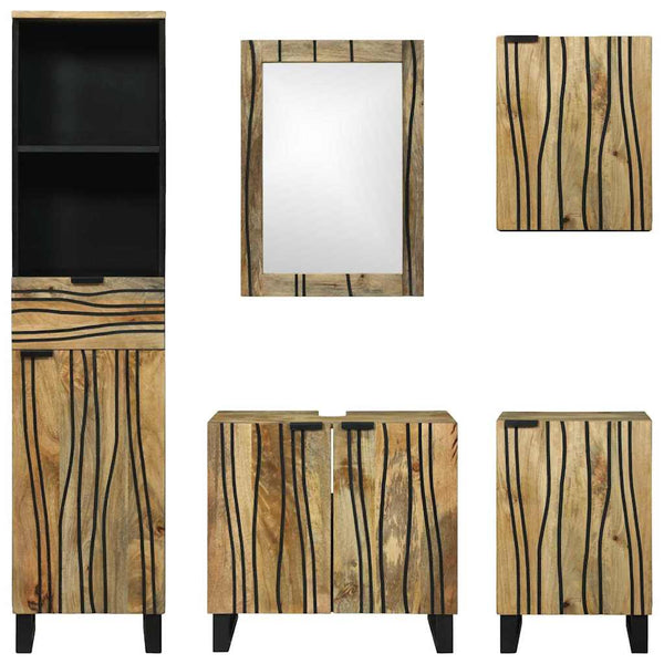 vidaXL Bathroom Furniture Set with Drawers 5 pcs Brown Engineered Wood