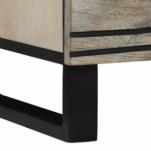 vidaXL Sideboard Set 2 pcs White 60 x 33.5 x 75 cm Solid Mango Wood