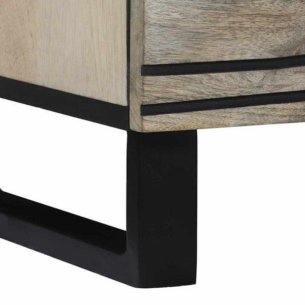 vidaXL Sideboard Set 2 pcs White 60 x 33.5 x 75 cm Solid Mango Wood