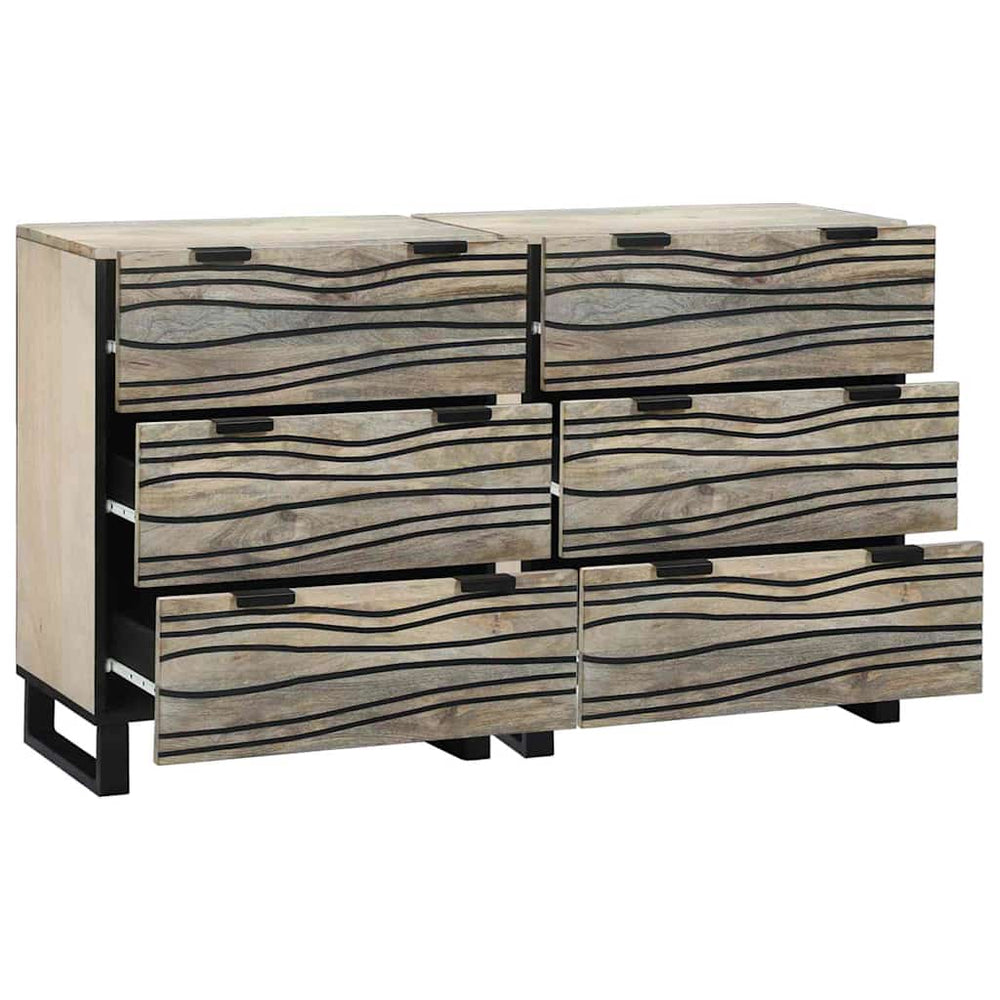 vidaXL Sideboard Set 2 pcs White 60 x 33.5 x 75 cm Solid Mango Wood