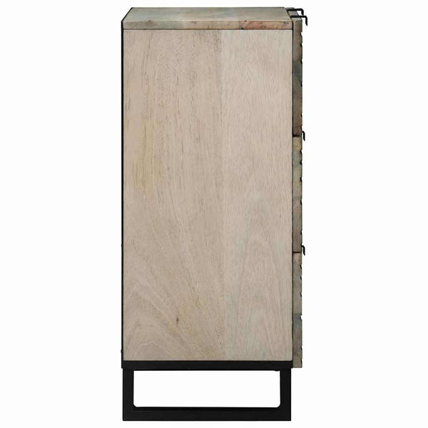 vidaXL Sideboard Set 2 pcs White 60 x 33.5 x 75 cm Solid Mango Wood