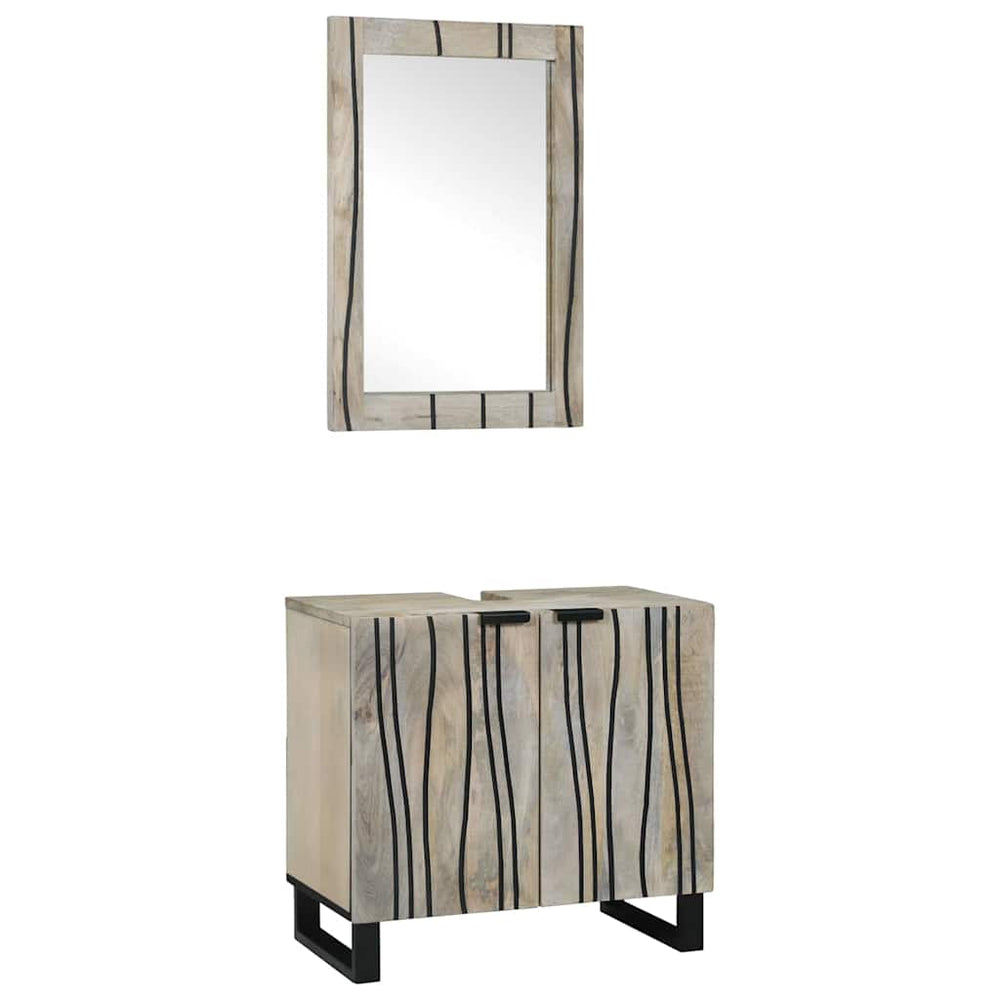 vidaXL Bathroom Furniture Set with Cabinet with Door 2 pcs White Engineered Wood