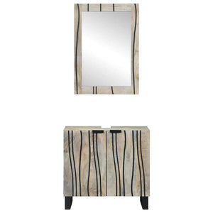 vidaXL Bathroom Furniture Set with Cabinet with Door 2 pcs White Engineered Wood