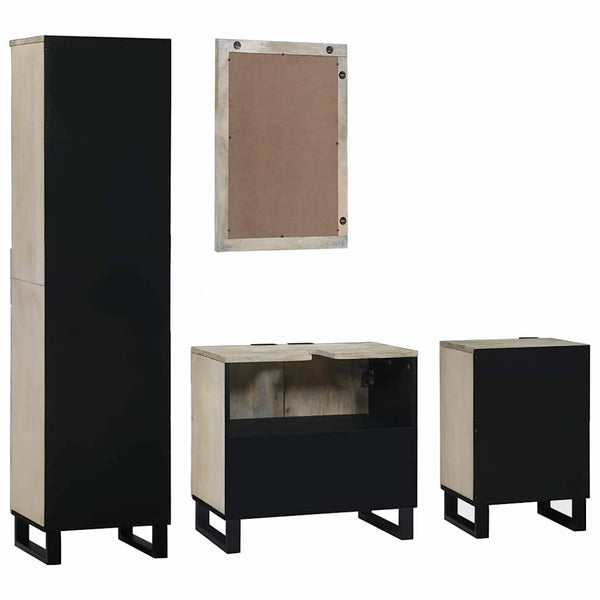 vidaXL Bathroom Furniture Set with Shelf 4 pcs Walnut Brown Engineered Wood