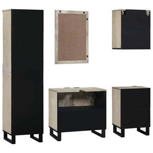 vidaXL Bathroom Furniture Set with Shelf 5 pcs Walnut Brown Engineered Wood