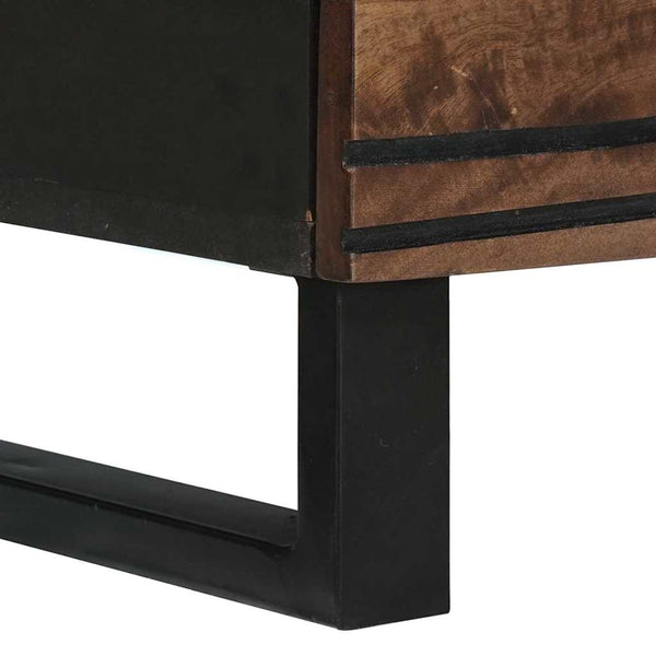 vidaXL Sideboard Set 2 pcs Walnut 60 x 33.5 x 75 cm Solid Mango Wood