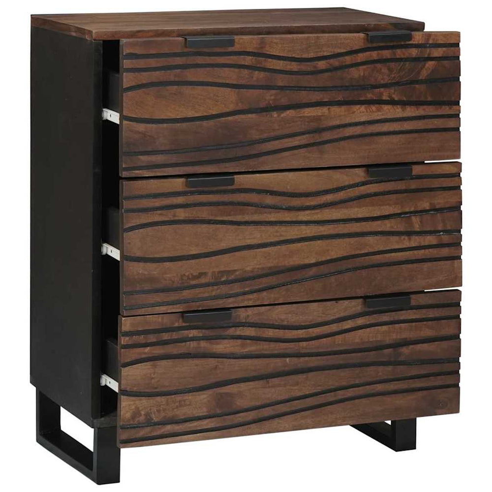 vidaXL Sideboard Set 2 pcs Walnut 60 x 33.5 x 75 cm Solid Mango Wood