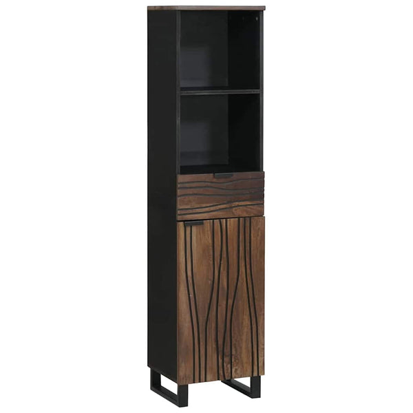 vidaXL Bathroom Furniture Set with Shelf 3 pcs Walnut Brown Engineered Wood