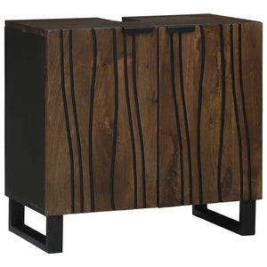 vidaXL Bathroom Furniture Set with Shelf 3 pcs Walnut Brown Engineered Wood