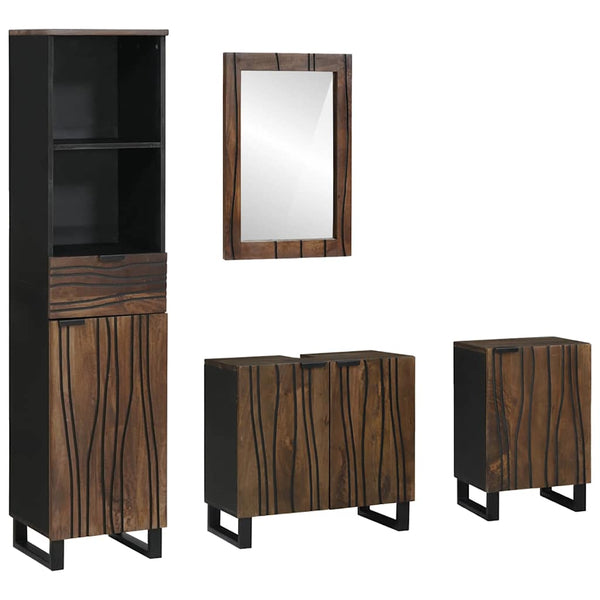 vidaXL Bathroom Furniture Set with Drawers 4 pcs White Engineered Wood