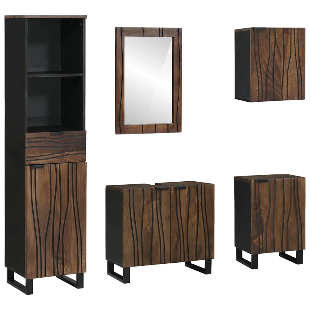 vidaXL Bathroom Furniture Set with Drawers 5 pcs White Engineered Wood