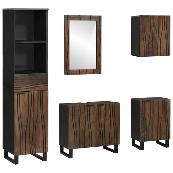 vidaXL Bathroom Furniture Set with Drawers 5 pcs White Engineered Wood