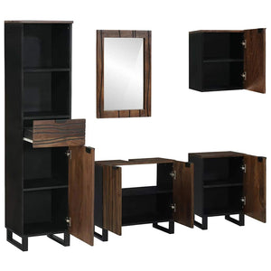 vidaXL Bathroom Furniture Set with Drawers 5 pcs White Engineered Wood