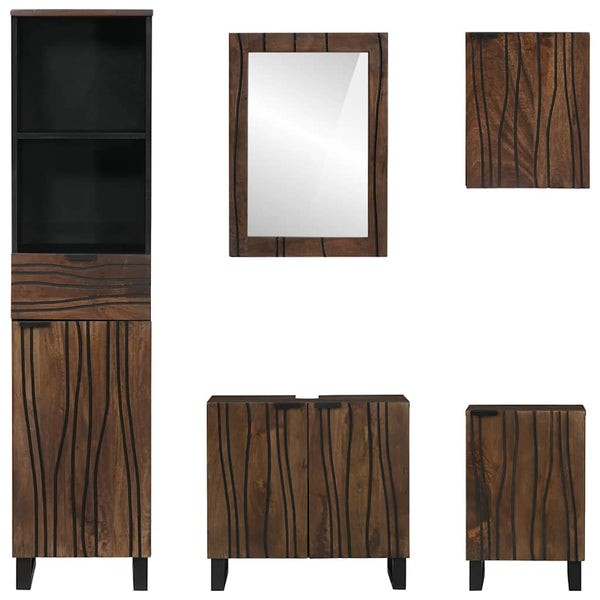 vidaXL Bathroom Furniture Set with Drawers 5 pcs White Engineered Wood