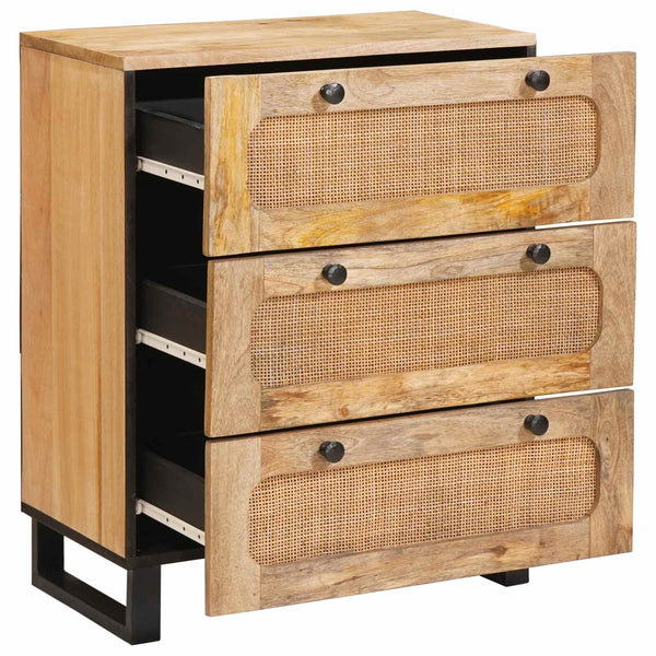 vidaXL Sideboard 2 pcs Brown 60 x 33 x 75 cm Solid Mango Wood
