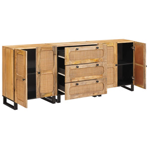 vidaXL Sideboard 3 pcs Brown 180 x 33 x 75 cm Solid Mango Wood